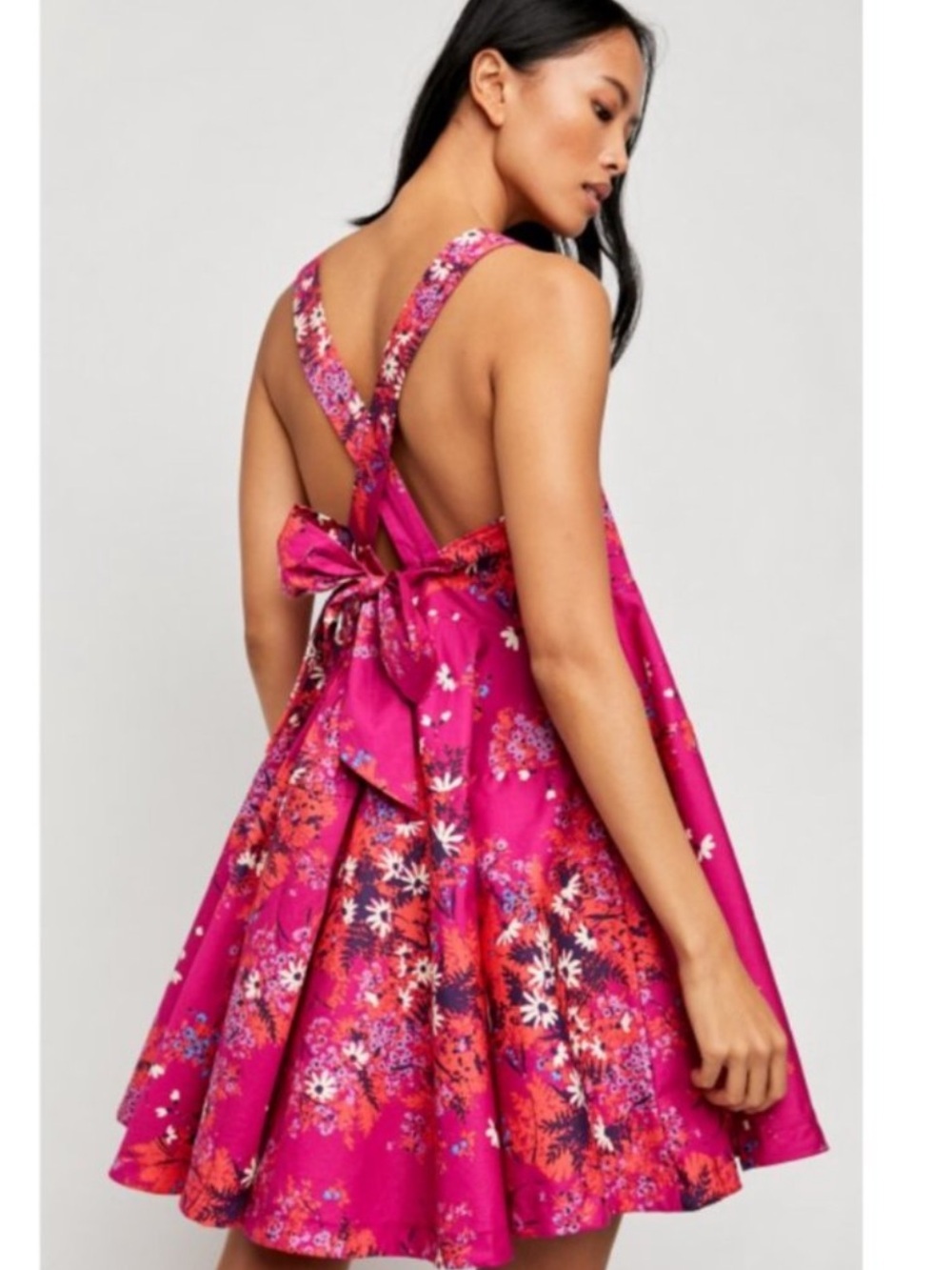 Free people floral mini dress with pockets